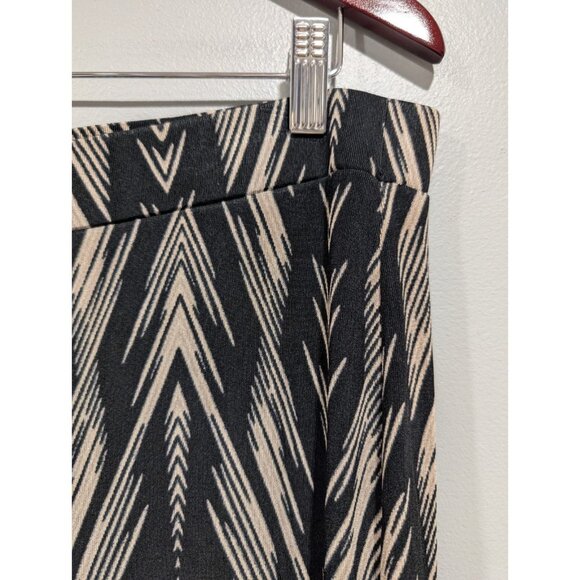 Chico's Travelers Pants Size 2 (L) Black and Tan Patterned Wide-Leg Pants Boho - Picture 9 of 16